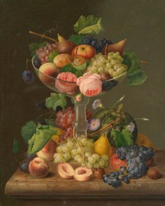 Still Life with Fruits and Roses by Georg Seitz